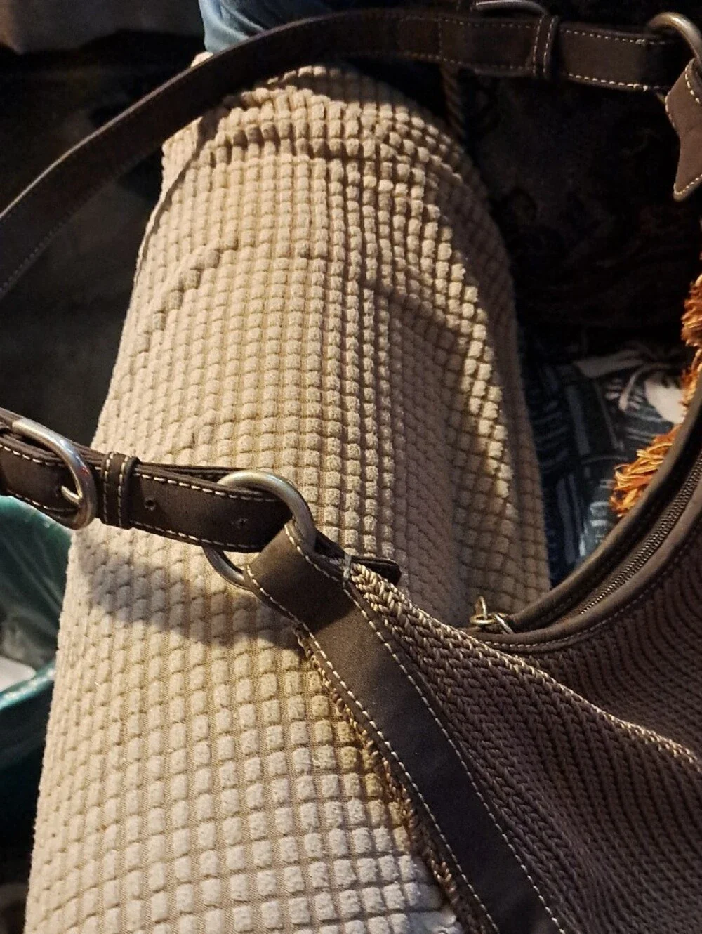 The Sak Woven Hobo Bag in Tan/Brown